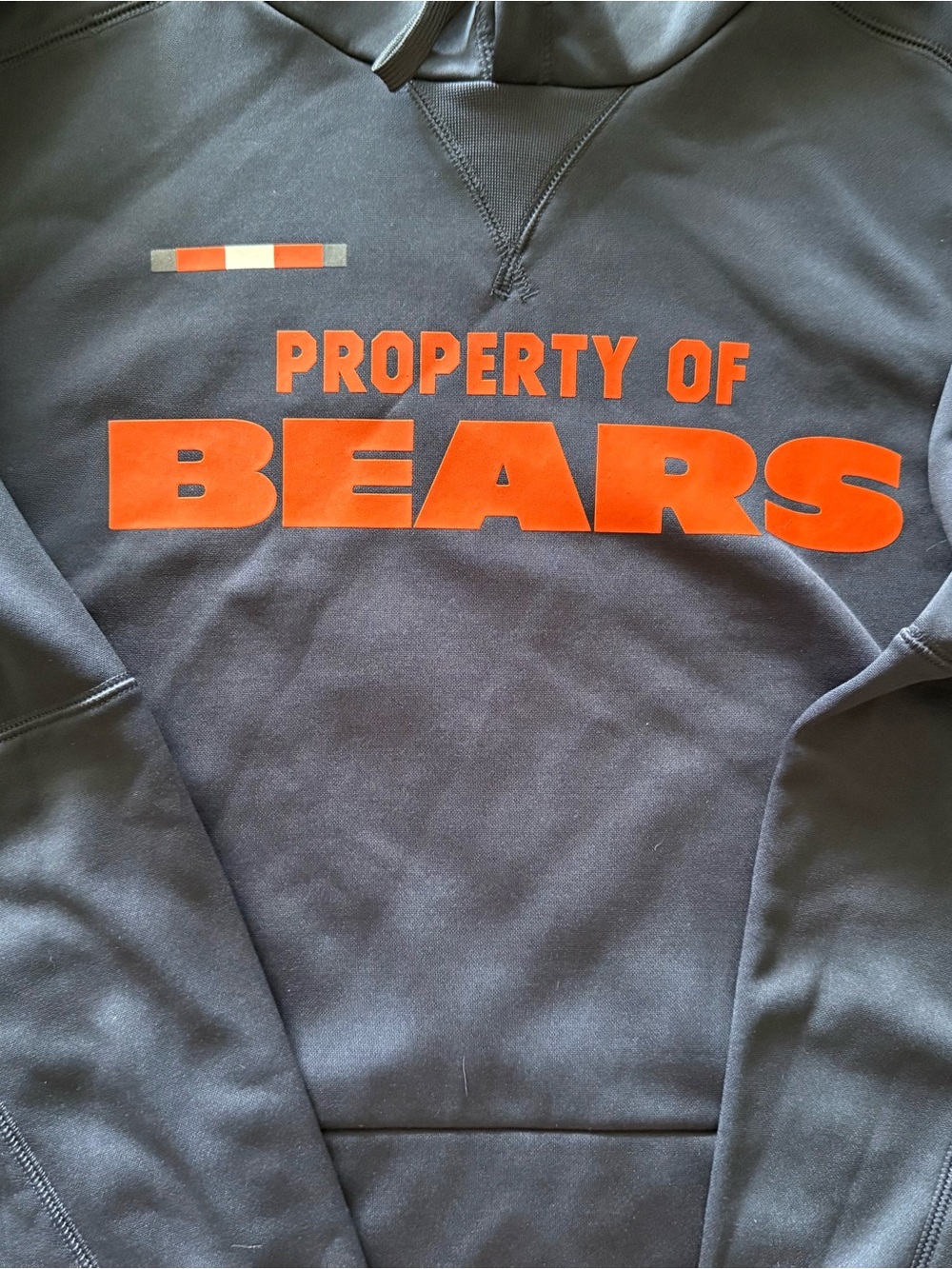 Nike Men's Black Crewneck Sweatshirt with Orange 'Property of Bears' Print